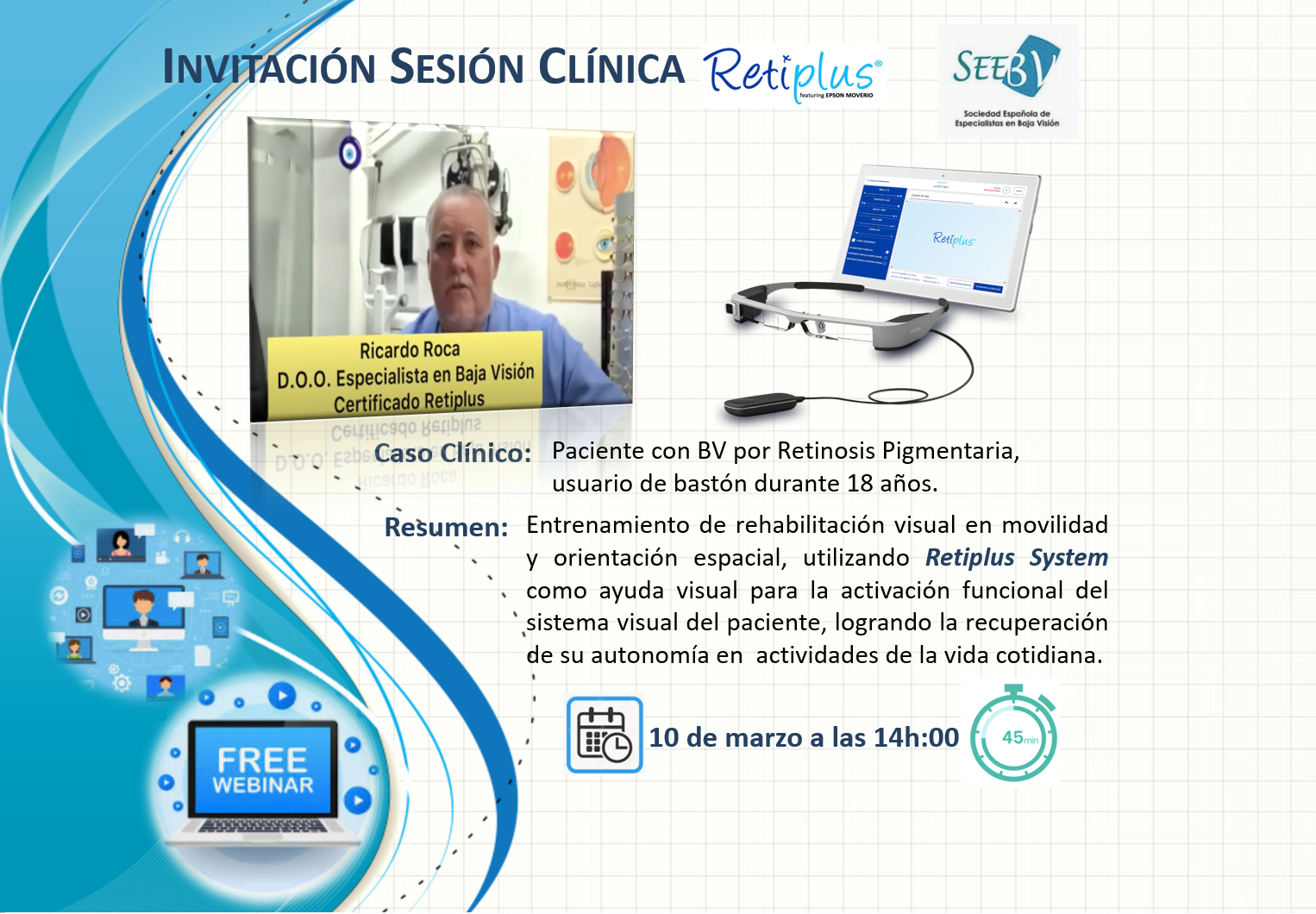 Webinar gratuito – Caso clínico de rehabilitación visual con Retiplus